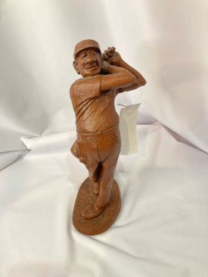 Red Mill Mfg Brown Resin Golfer Sculpture