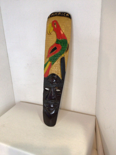 Vintage Jamaican Multi Carved Parrot Mask
