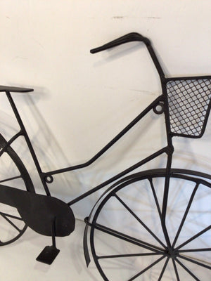 Whimsical Metal Bicycle Black Wall Decoration Art
