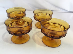 Indiana Glass Set of 4 Gold Glass Sherbet Glasses