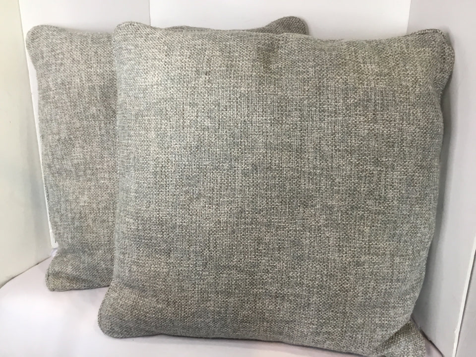 Pair Gray Polyester Pillow Set