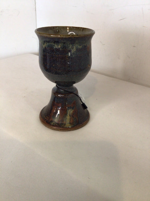 Brown/Blue Stoneware Goblet