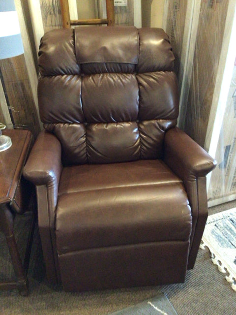 Recliner Faux Leather Electric Brown Chair