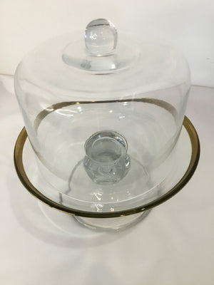 2 Piece Clear Glass Cake Plate/Stand