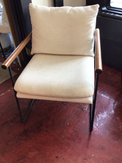 Open Arm Linen Cream Chair