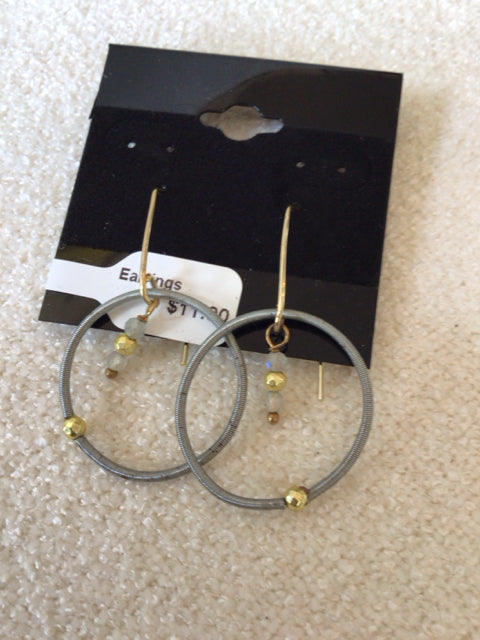Metal Silver Circle Earrings
