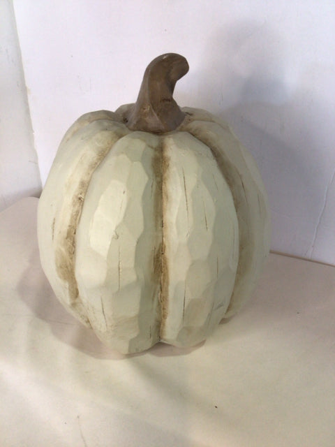 Cream Resin Pumpkin Holiday Item