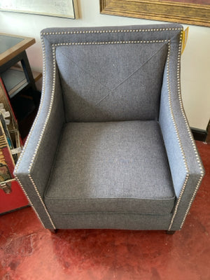 Jofran Arm Polyester NailHead Gray Chair