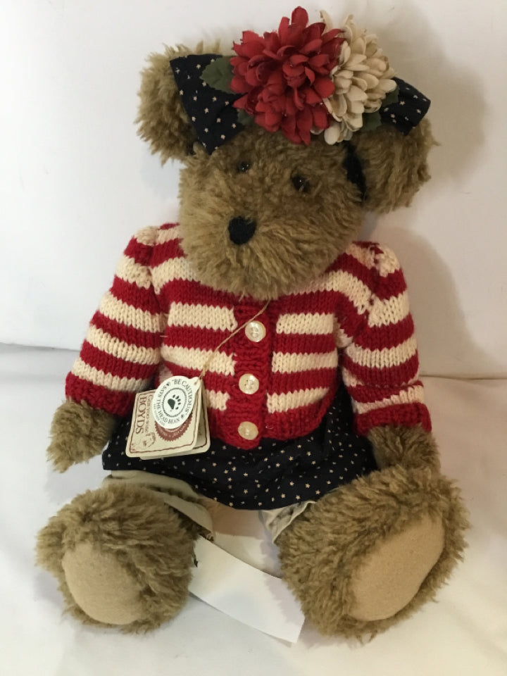 Boyd's Brown/Blue Faux Fur Stuffed Bear Holiday Item