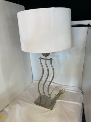 Modern Brushed Silver Wavy Lamp