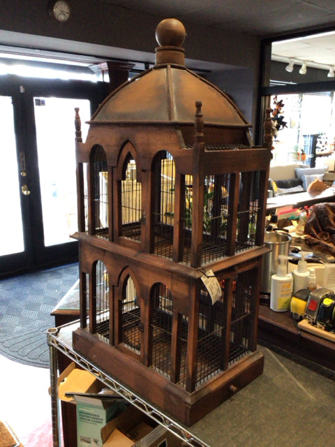 Brown Wood Bird Cage