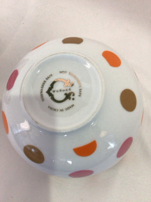 Pair Pink/White Ceramic Bowl Set