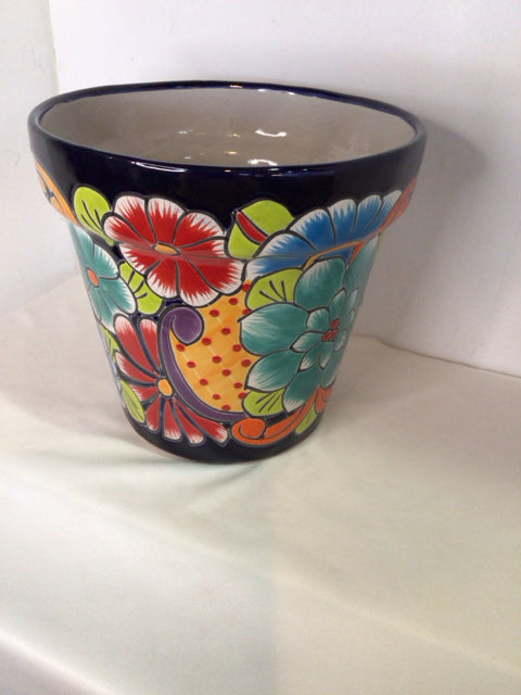 Blue/Multi Ceramic Flowers Planter