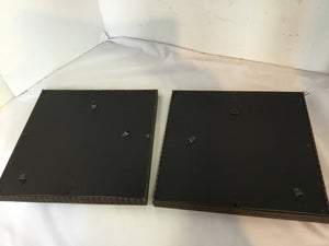 Pair Brown Rattan Framed Mirror