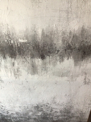 Modern Gray/White Stretch Canvas Art