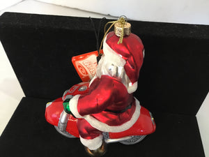 Vintage Christmas Red/white Glass Ornaments Santa Holiday Item