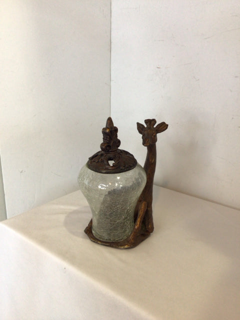 Bronze Glass Giraffe Bowl