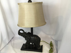 Black Resin Elephant Lamp