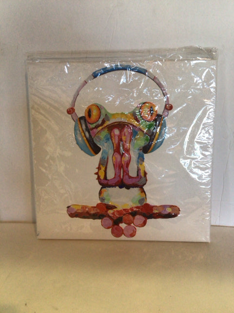 Multi-Color Canvas Frog Stretch Canvas Art