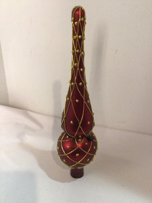 Tree Topper Red/Gold Glass Diamond Holiday Item