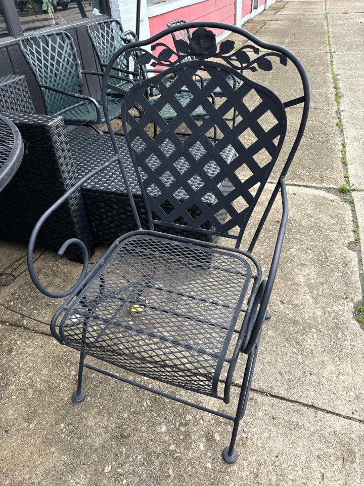 Outdoor/Outside Wrought Iron Black Chair