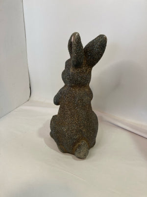 Easter Black/Pink Resin Glitter Bunny Figurine