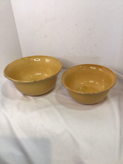 PIER 1 Mixing Gold Ceramic Nesting Bowl Set