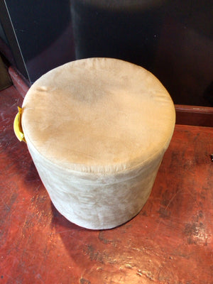 Storage Tan Ultrasuede FootStool/Ottoman