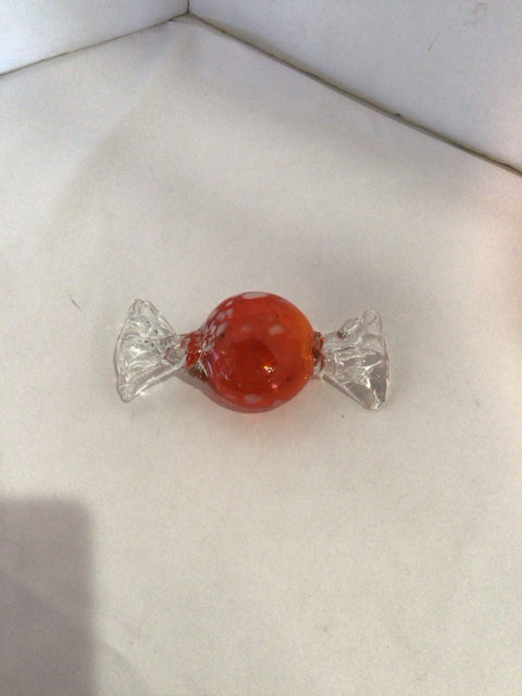 Orange Blown Glass Candy Figurine