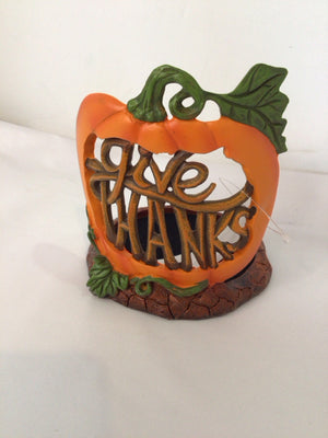 Scentsy Thanksgiving Orange/Brown Resin Votive Candle Holder