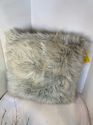 Gray Faux Fur Pillow