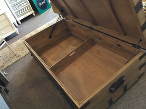 Restoration Hrd. Rustic Wood/Iron Coffee Brown Trunk