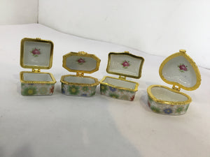Set of 4 Porcelain White/Pastel Box