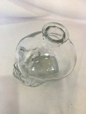 Clear Glass Skull Bottle