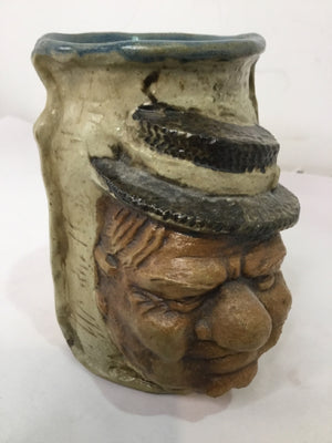 Potting Tan/Blue Clay W.C. Fields Vase