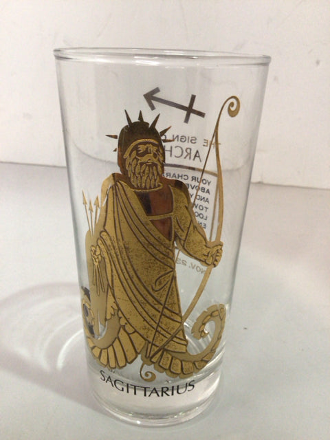 Mid-Century Clear/Gold Glass Glasses