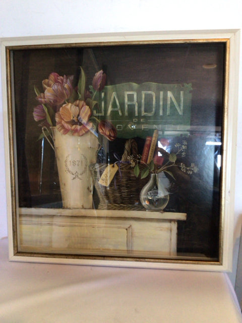 Shadow Box Black/Multi Floral Framed Art