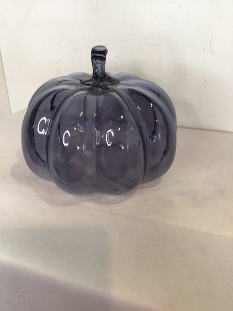 Fall Blue Glass Pumpkin Sculpture