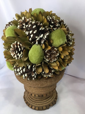 Tan/green Pine Cone As Is Floral Arrangement