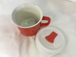 Corningware Red Ceramic Bowl