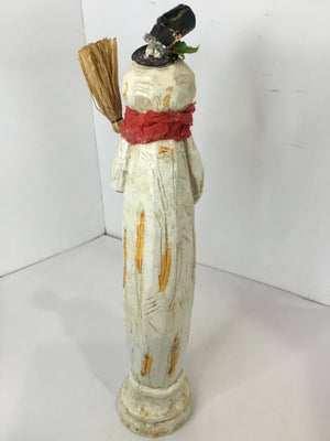 Christmas White Wood Snowman Holiday Item