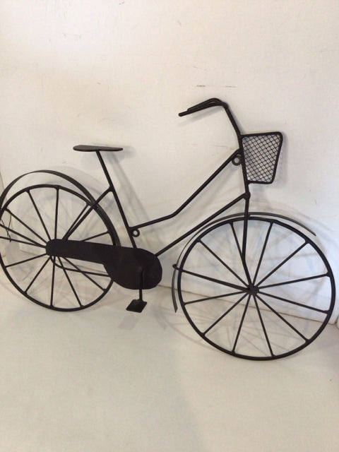 Whimsical Metal Bicycle Black Wall Decoration Art