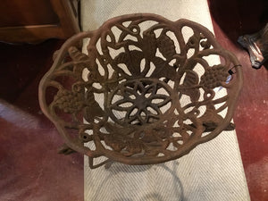 Vintage Rust Wrought Iron Plant Stand