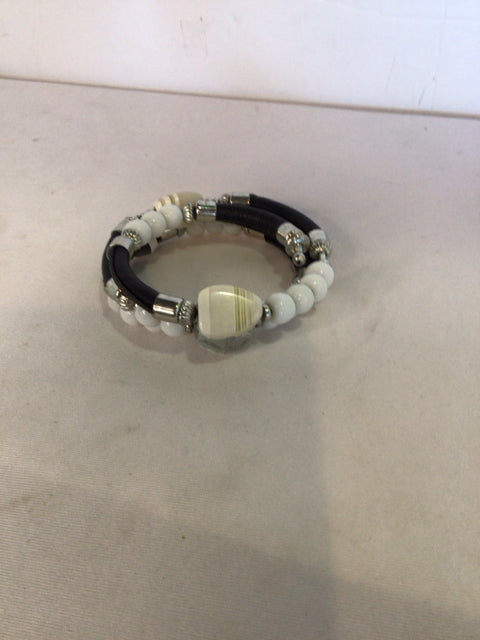 Black/White Wrap Bracelet