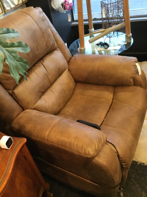 Ashley Electric Vinyl Life Brown Recliner