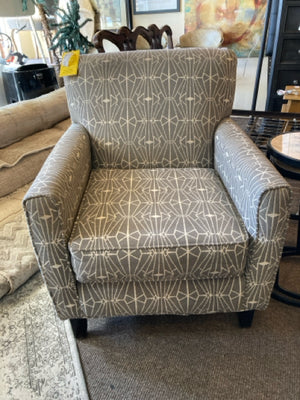 Front Room Arm Polyester Gray/White Chair