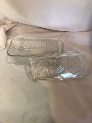 Refrigerator Clear Glass Vegetable Dish