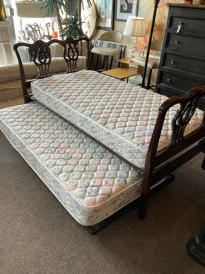 Twin Trundle Brown Bed