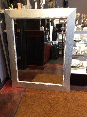 Silver Wood Beveled Mirror