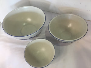 PFALTZGRAFF Set of 3 White/Blue Ceramic Floral Bowl Set